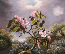 Apple Blossoms and Hummingbird - Martin Johnson Heade at overstockArt.com