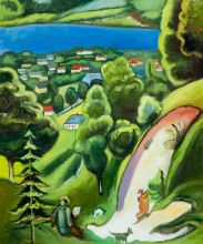 August Macke Reproduction: Landscape on the Tegernsee at overstockArt.com August Macke Reproduction: Landscape on the Tegernsee at overstockArt.com