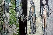 Bathers by a River Reproduction at overstockArt.com