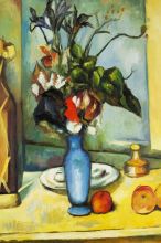 Cezanne - Le Vase Bleu - Oil Painting Reproduction at overstockArt.com