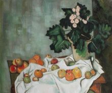 Cezanne - Still Life with Apples and a Pot of Primroses at overstockArt.com