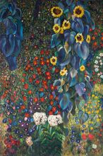 Farm Garden with Sunflowers - Gustav Klimt at overstockArt.com