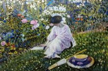 Lady in the Garden in June, Frederick Carl Frieseke Reproduction at overstockArt.com