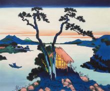 Lake Suwa in the Shinano Province Reproduction at overstockArt.com