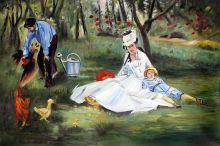 Manet - The Monet Family in the Garden at overstockArt.com Manet - The Monet Family in the Garden at overstockArt.com