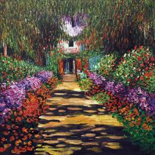 Monet - Garden Path at Giverny - Reproduction Painting at overstockArt.com