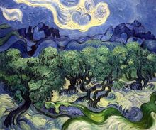 Olive Trees w/ the Alpilles in the Background - Van Gogh Oil Painting Reproductions at overstockArt.com