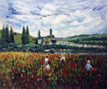 Poppy Field near Vetheuil Reproduction at overstockArt.com