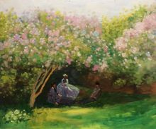 Resting Under the Lilacs - Claude Monet at overstockArt.com