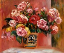 Roses in a Vase - Pierre-Auguste Renoir at overstockArt.com