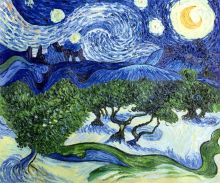 Starry Night Over the Olive Trees, La Pastiche Originals at overstockArt.com