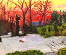 The Garden in the Snow, Sunset - Pierre Bonnard Painting at overstockArt.com