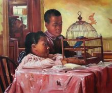 Watching the Bluejay, Harry Roseland Reproduction at overstockArt.com