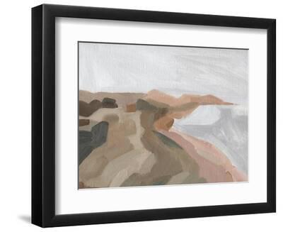 Autumn Coastline I - Black Framed Art Print Wall Art, 12x9