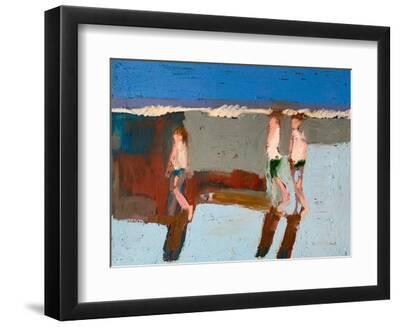 Beach Walkers I - Black Framed Art Print Wall Art, 12x9