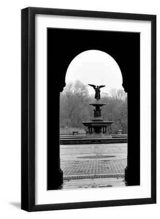 Bethesda Fountain, Central Park, NYC - Black Framed Art Print Wall Art, 12x18