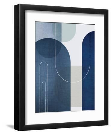 Blue Linen Mountains 1 - Black Framed Art Print Wall Art, 9x12