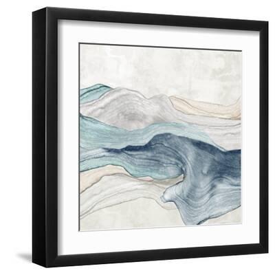 Blue Mountain Flow I - Black Framed Art Print Wall Art, 12x12