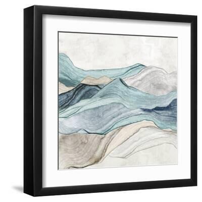 Blue Mountain Flow II - Black Framed Art Print Wall Art, 12x12