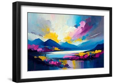 Blue Mountains - Black Framed Art Print Wall Art, 18x12