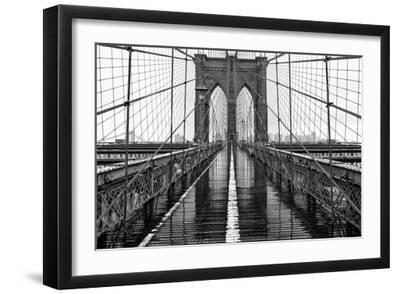 Brooklyn Bridge - Black Framed Art Print Wall Art, 18x12