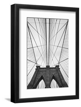 Brooklyn Bridge, New York City - Black Framed Art Print Wall Art, 8x12