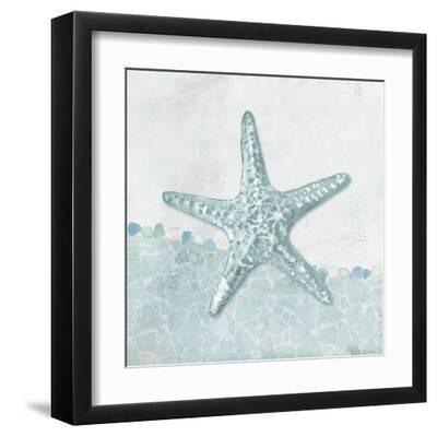 Coastal Mosaic - Starfish - Black Framed Art Print Wall Art, 12x12