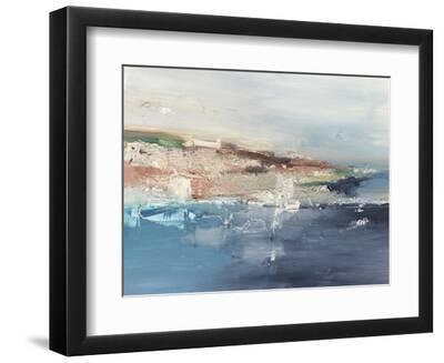 European Coastal Abstract I - Black Framed Art Print Wall Art, 12x9