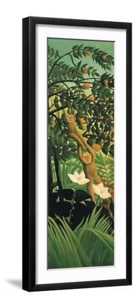 Exotic Landscape - Swing - Black Framed Art Print Wall Art, 8x24