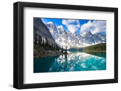 Moraine Lake, Rocky Mountains, Canada - Black Framed Art Print Wall Art, 12x8