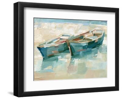 Mosaic Beached Boats I - Black Framed Art Print Wall Art, 12x9