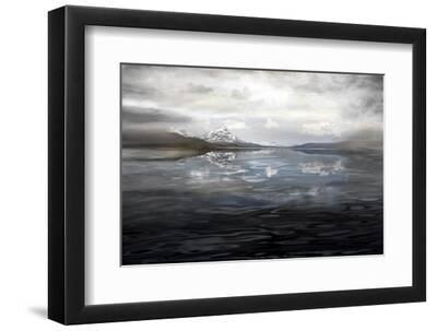 Mountain Mirror - Black Framed Art Print Wall Art, 12x8