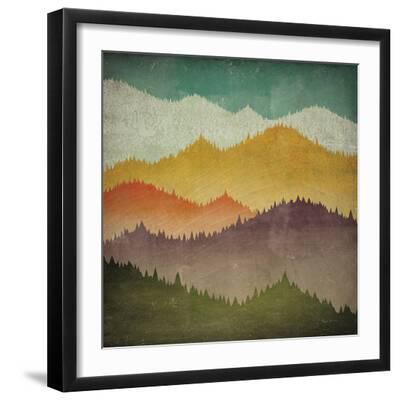 Mountain View - Black Framed Art Print Wall Art, 16x16