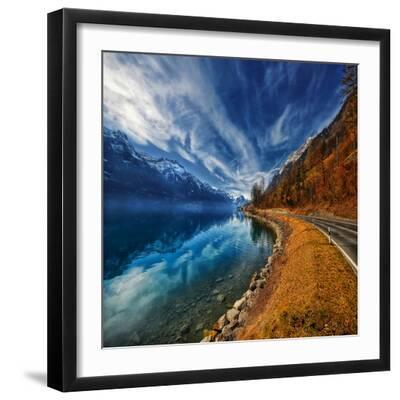On the Road Again - Black Framed Art Print Wall Art, 16x16