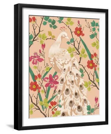 Peacock Paradise - Roost - Black Framed Art Print Wall Art, 16x20