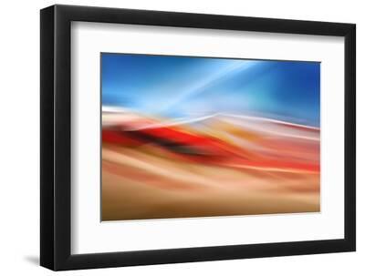 Red Mountain - Black Framed Art Print Wall Art, 12x8