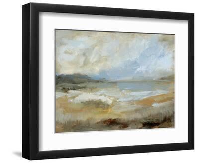 Smudged Coastline I - Black Framed Art Print Wall Art, 12x9