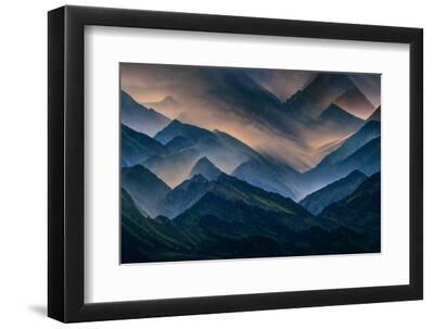 Somewhere along the Blue Ridge Mountains - Black Framed Art Print Wall Art, 12x8