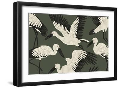 Stork Storm - Soar - Black Framed Art Print Wall Art, 18x12