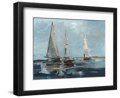 Summer Sailing on the Bay II - Black Framed Art Print Wall Art, 12x9