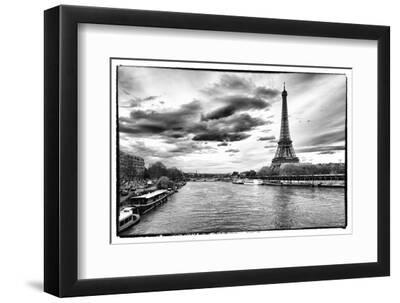 View of the Eiffel Tower - Paris - France - Black Framed Art Print Wall Art, 12x8