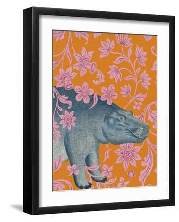 Wild Wonderland - Hippo - Black Framed Art Print Wall Art, 12x16